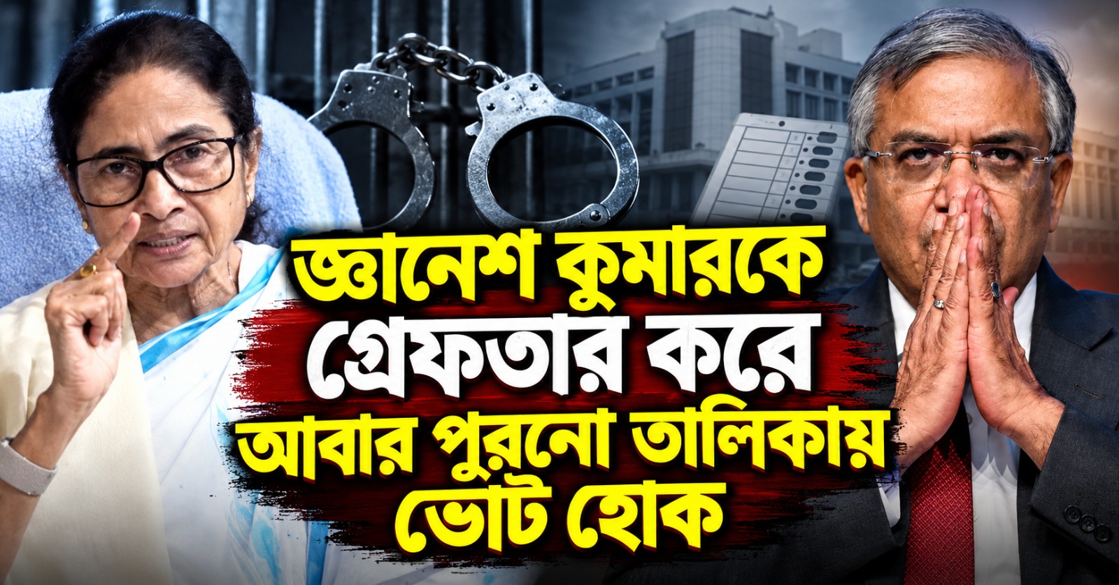 জ্ঞানেশ কুমারকে গ্রেফতার করে আবার পুরনো তালিকায় ভোট হোক: তীব্র দাবি জানালেন মমতা