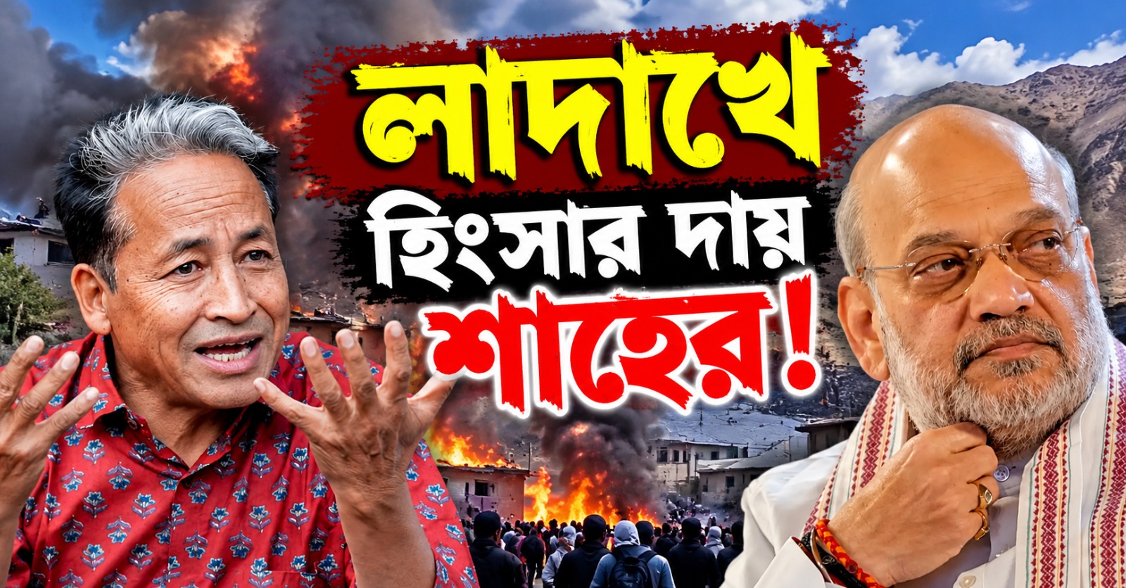 লাদাখে হিংসার দায় শাহের! ‘এনকাউন্টারে মৃত্যু’র আশঙ্কা সোনমের