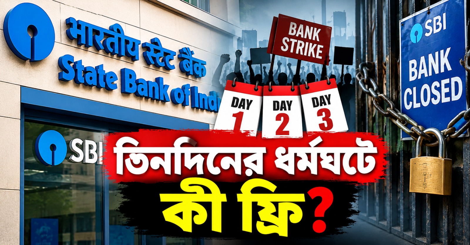 তিনদিনের ধর্মঘটে কী ফ্রি! গ্রাহকদের জন্য বড় ঘোষণা SBI-এর
