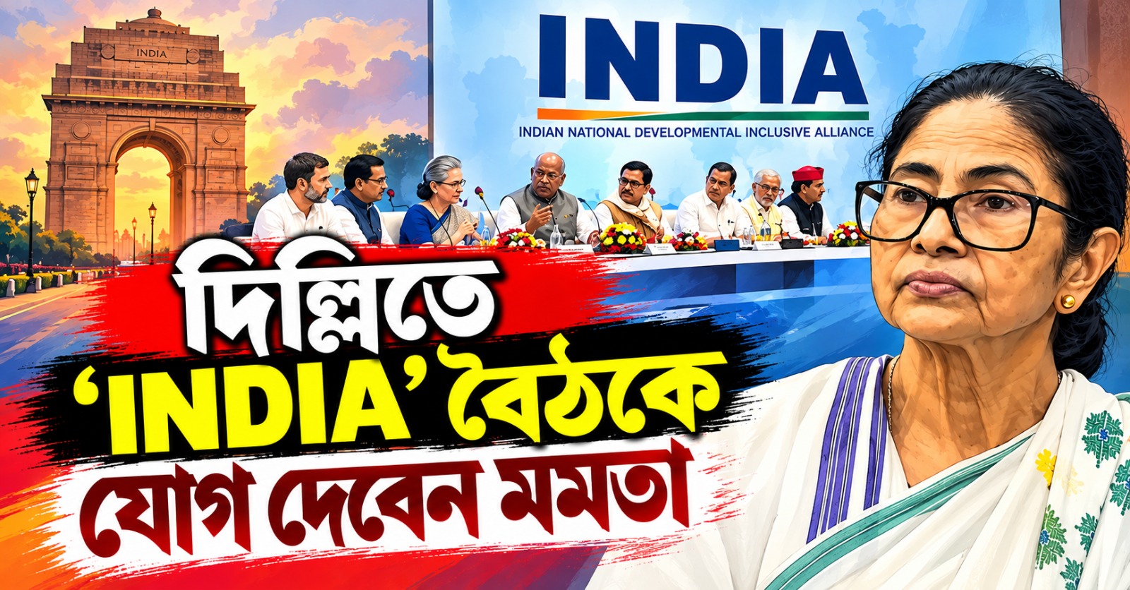 দিল্লিতে 'INDIA' বৈঠকে যাবেন, রং বিভেদ ভুলে বিরোধী- ঐক্যের ডাক মমতার