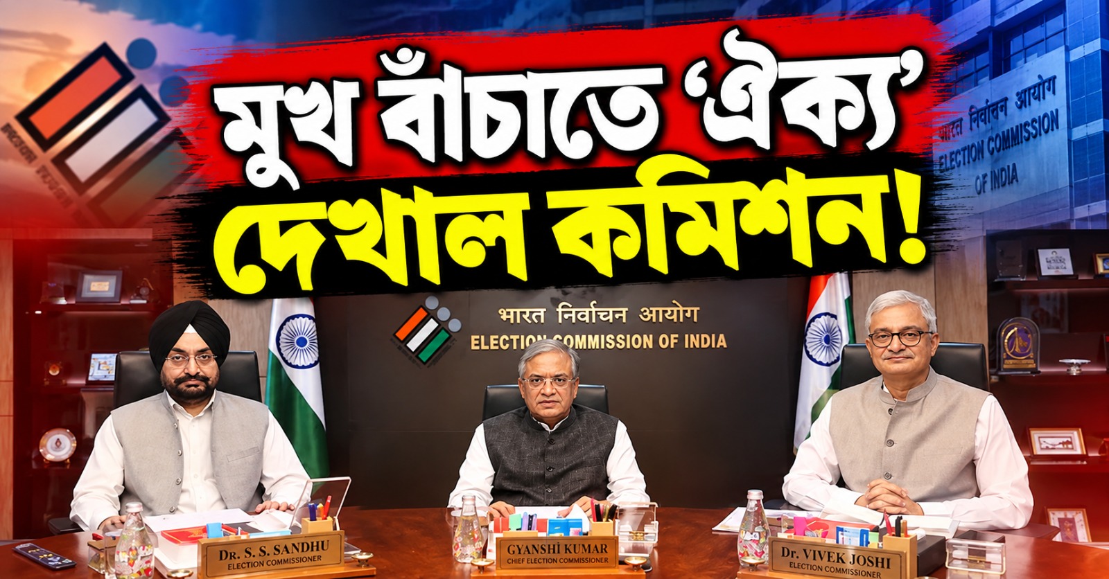 মুখ বাঁচাতে ‘ঐক্য’ দেখাল কমিশন! এক টেবিলে জ্ঞানেশ-সান্ধু-জোশী