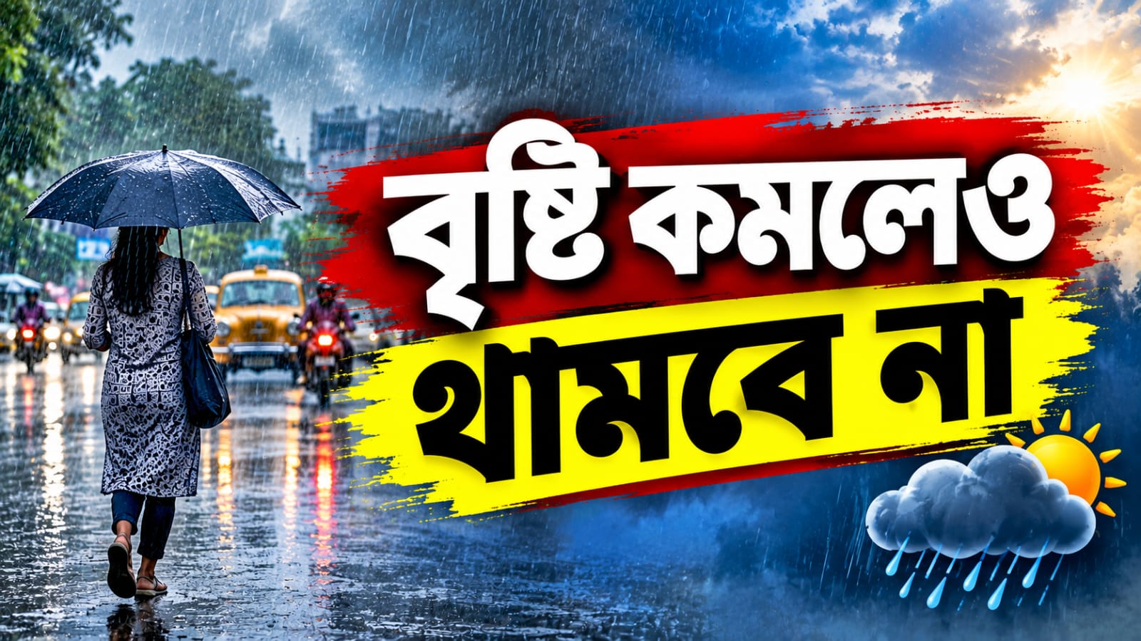 বৃষ্টি কমলেও থামবে না, দুপুর থেকে আবহাওয়ার উন্নতির সম্ভাবনা!