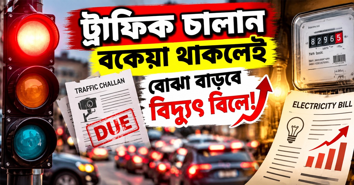 ট্র্যাফিক চালান বকেয়া থাকলেই বোঝা বাড়বে বিদ্যুৎ বিলে!