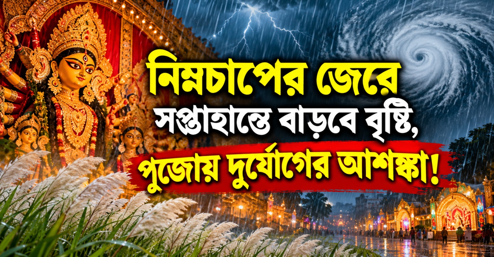 নিম্নচাপের জেরে সপ্তাহান্তে বাড়বে বৃষ্টি, পুজোয় দুর্যোগের আশঙ্কা!