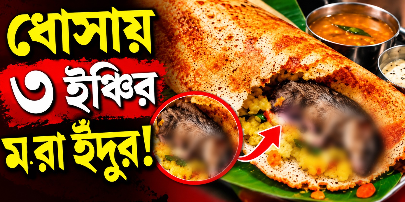ধোসায় ৩ ইঞ্চির মরা ইঁদুর! মুম্বাইয়ের নামী রেস্তোরাঁয় চাঞ্চল্যকর ঘটনা