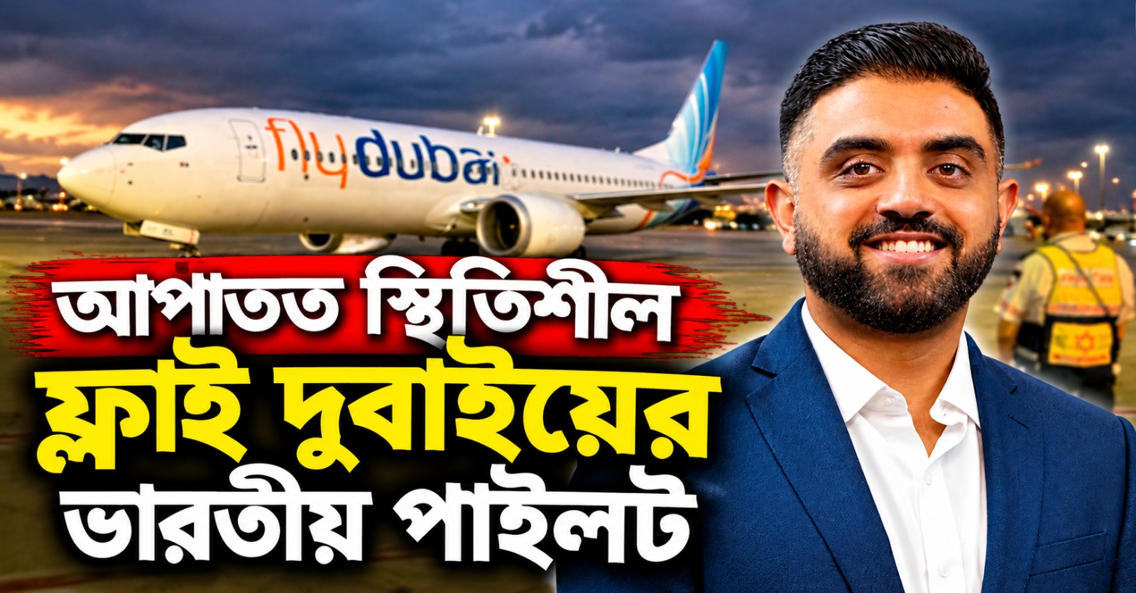 অস্ত্রোপচারের পর আপাতত স্থিতিশীল ফ্লাই দুবাইয়ের ভারতীয় পাইলট