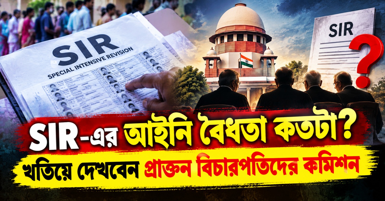 এসআইআরের বৈধতা যাচাইয়ে অবসরপ্রাপ্ত বিচারপতিদের কমিশন গঠন আইনজীবীদের