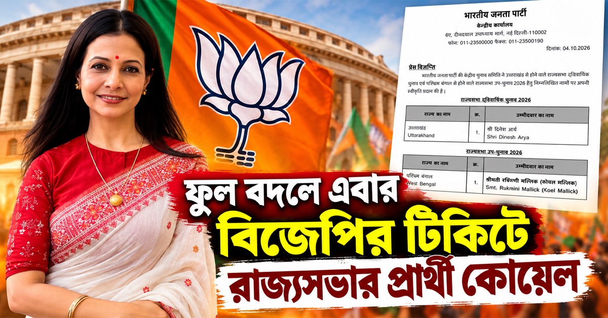 ফুল বদলে এবার বিজেপির টিকিটে রাজ্যসভার প্রার্থী কোয়েল