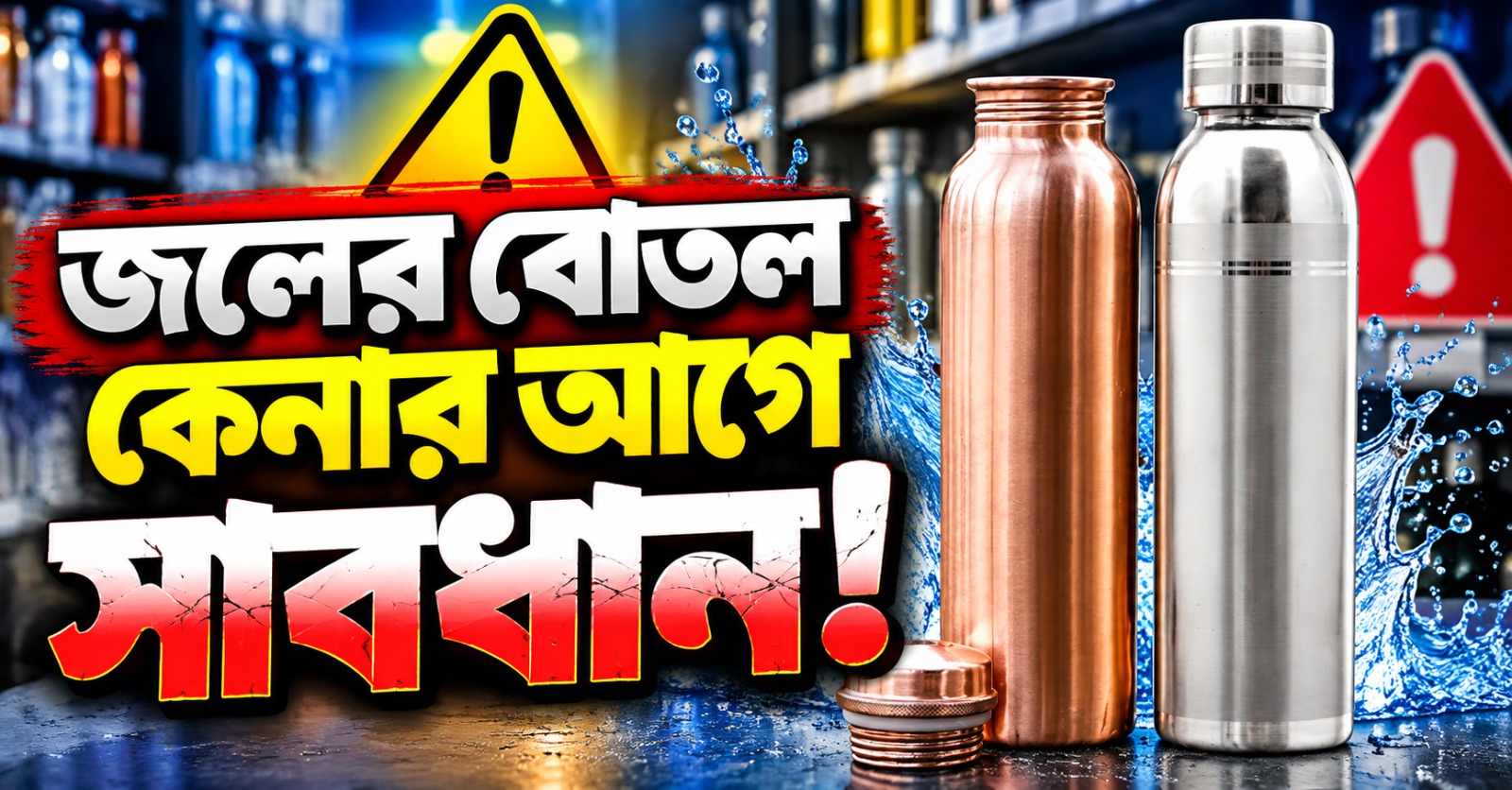 তামা নাকি স্টিল? জলের বোতল কেনার আগে সাবধান!
