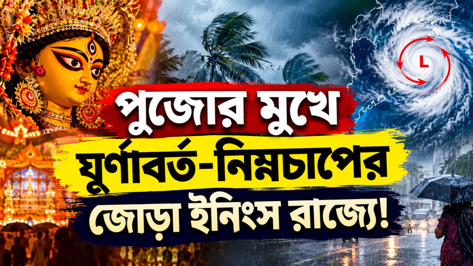 পুজোর মুখে ঘূর্ণাবর্ত- নিম্নচাপের জোড়া ইনিংস রাজ্যে! বুধবার দক্ষিণবঙ্গে বৃষ্টির পূর্বাভাস