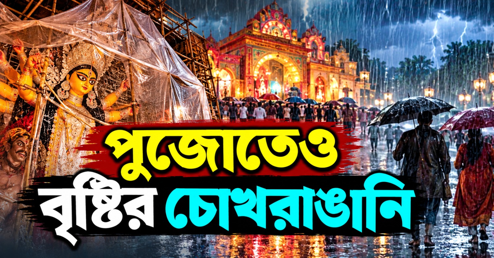 পুজোতেও বৃষ্টির চোখরাঙানি, মহাঅষ্টমী পর্যন্ত ভিজবে কলকাতা-সহ দক্ষিণবঙ্গ