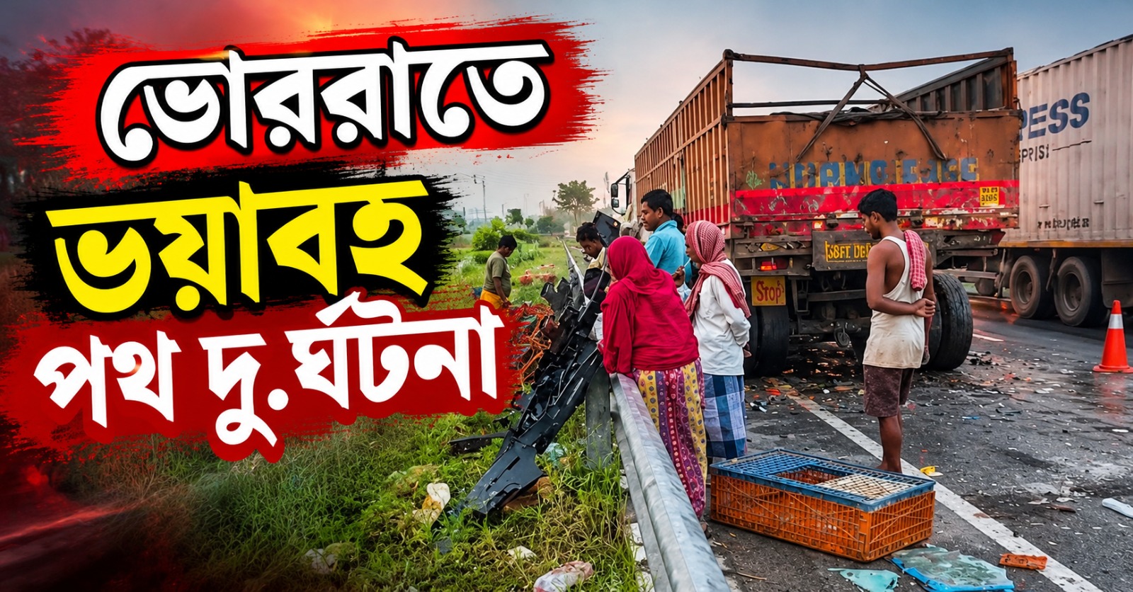 ভোররাতে ভয়াবহ পথ দুর্ঘটনা, মৃত ৫