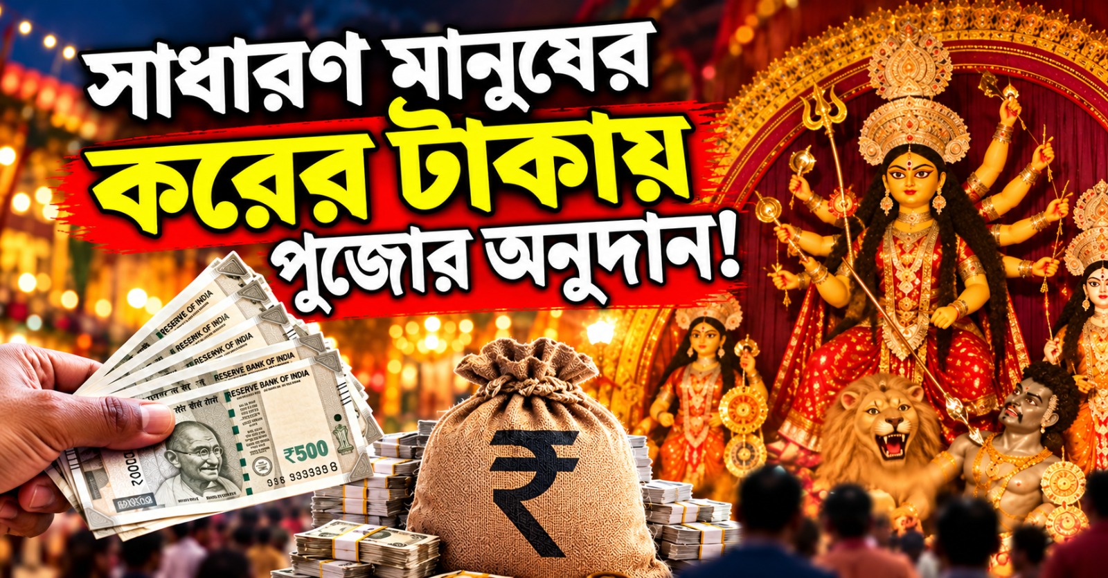 সাধারণ মানুষের করের টাকায় পুজোর অনুদান! আদালতে দায়ের জনস্বার্থ মামলা
