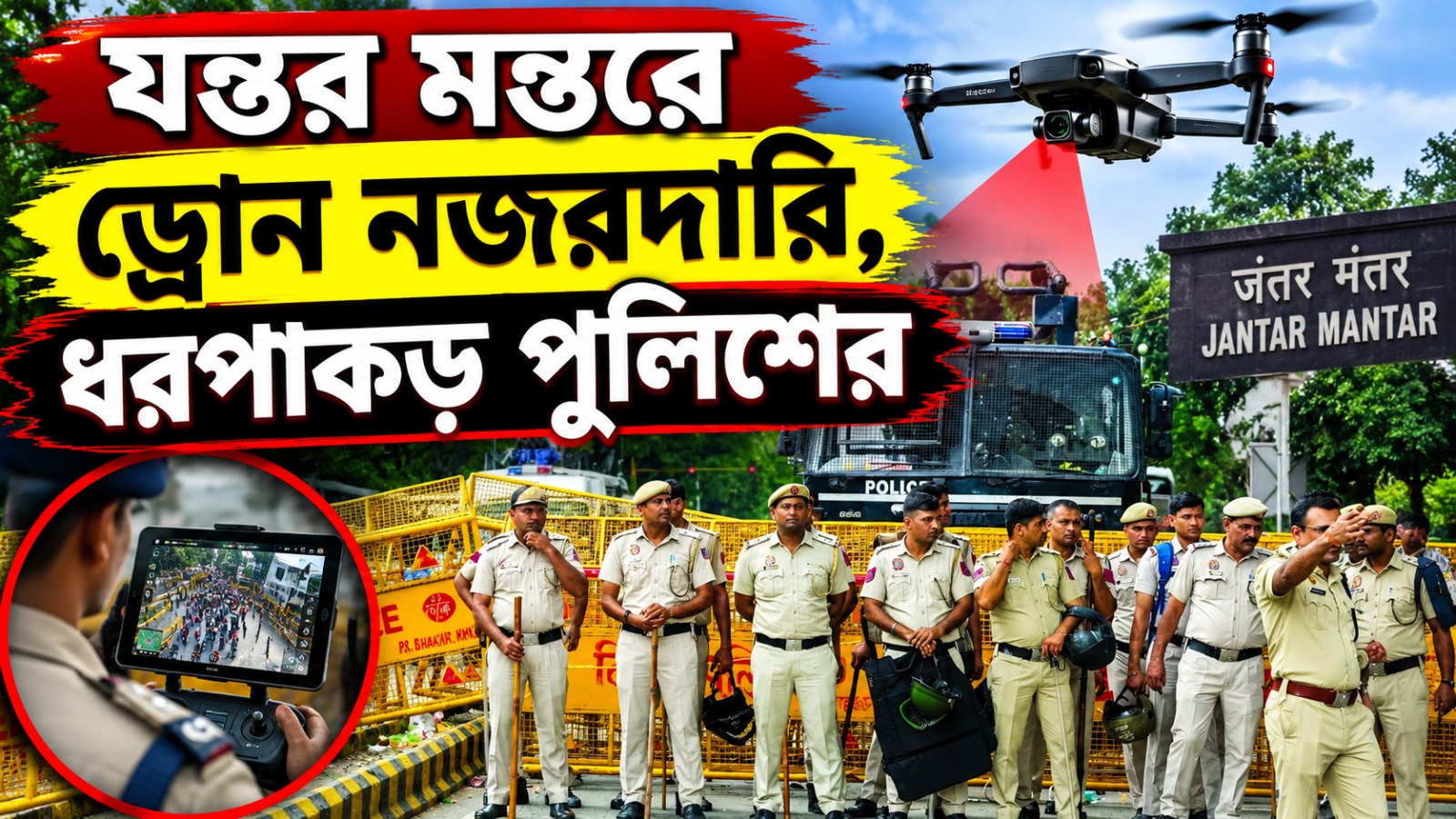 যন্তর মন্তরে ড্রোন নজরদারি, CJP সমর্থকদের জমায়েত শুরু হতেই ধরপাকড় পুলিশের