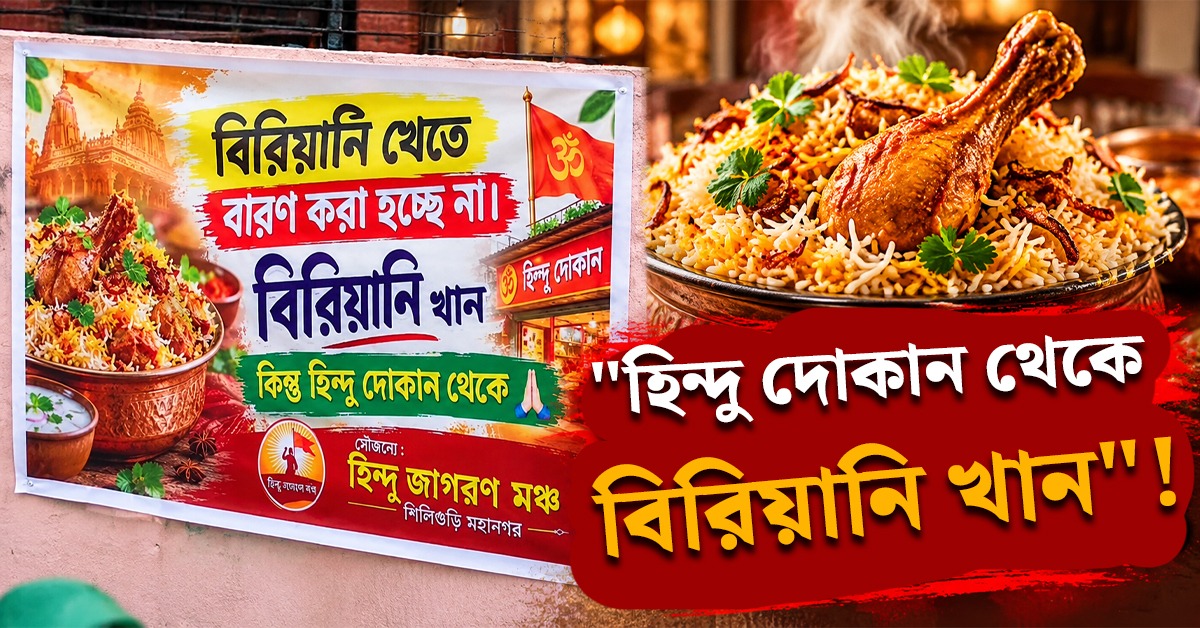 "হিন্দু দোকানের বিরিয়ানি খান": শিলিগুড়িতে পোস্টার ঘিরে শোরগোল