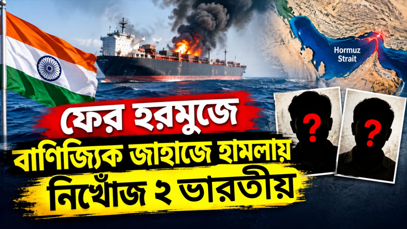 ফের হরমুজে বাণিজ্যিক জাহাজে হামলায় নিখোঁজ ২ ভারতীয়! কড়া পদক্ষেপের দাবি দিল্লির