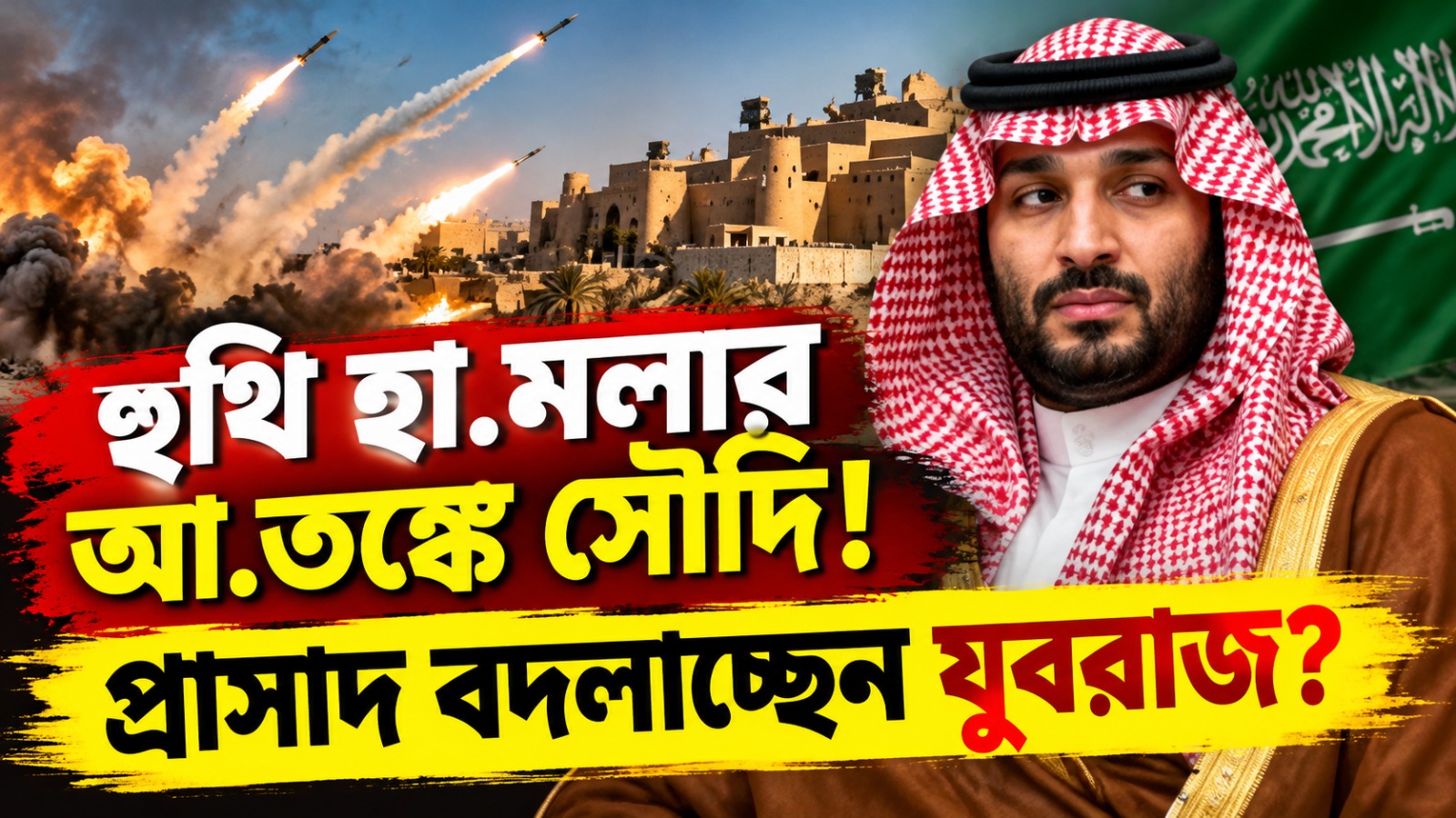 হুথি হামলার আতঙ্কে সৌদি! প্রাসাদ বদলাচ্ছেন যুবরাজ