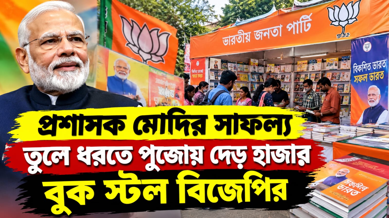 প্রশাসক মোদির সাফল্য তুলে ধরতে পুজোয় দেড় হাজার বুক স্টল বিজেপির