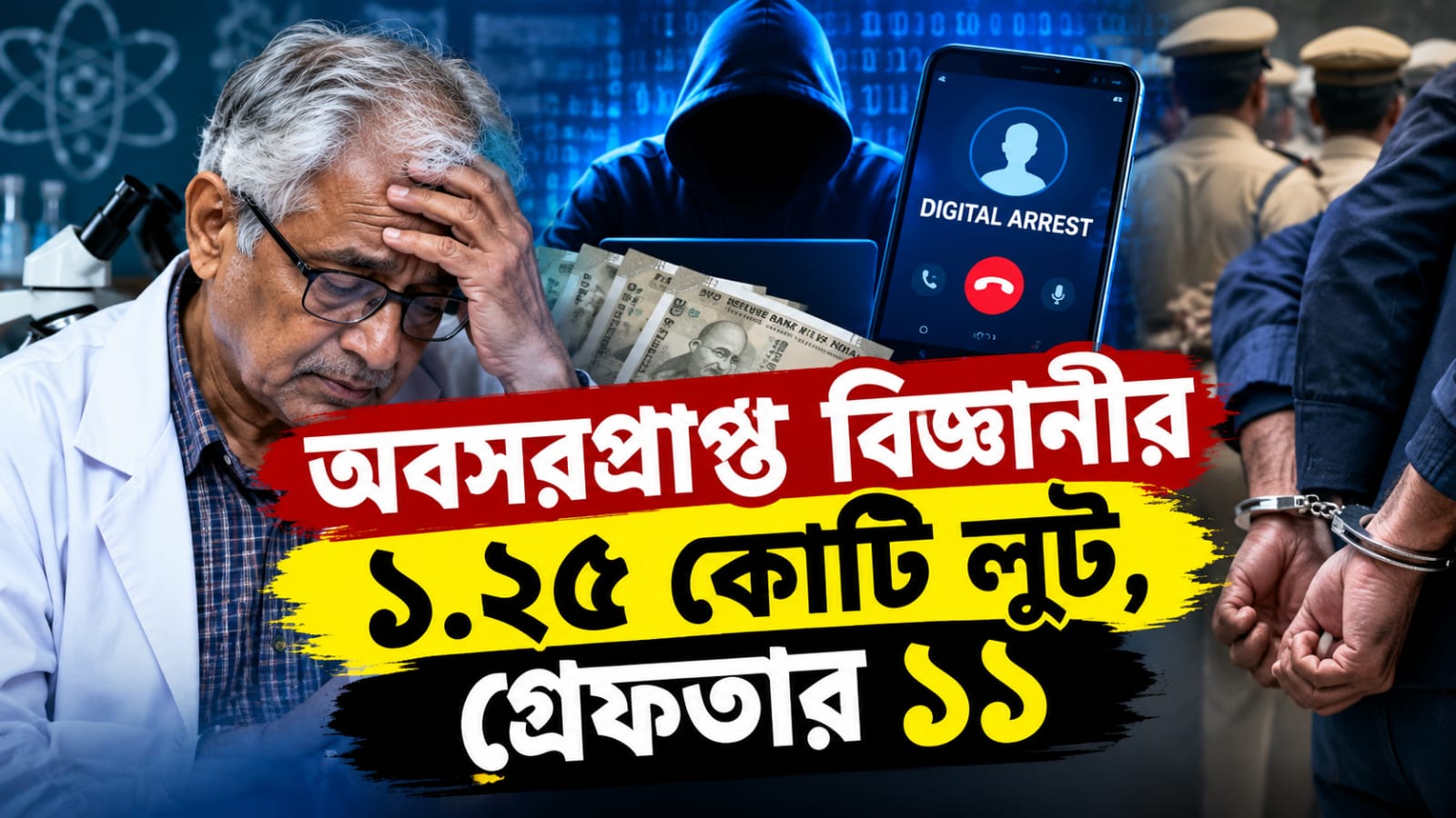 বাংলার যোগ! অবসরপ্রাপ্ত বিজ্ঞানীর ১.২৫ কোটি লুট, গ্রেফতার ১১